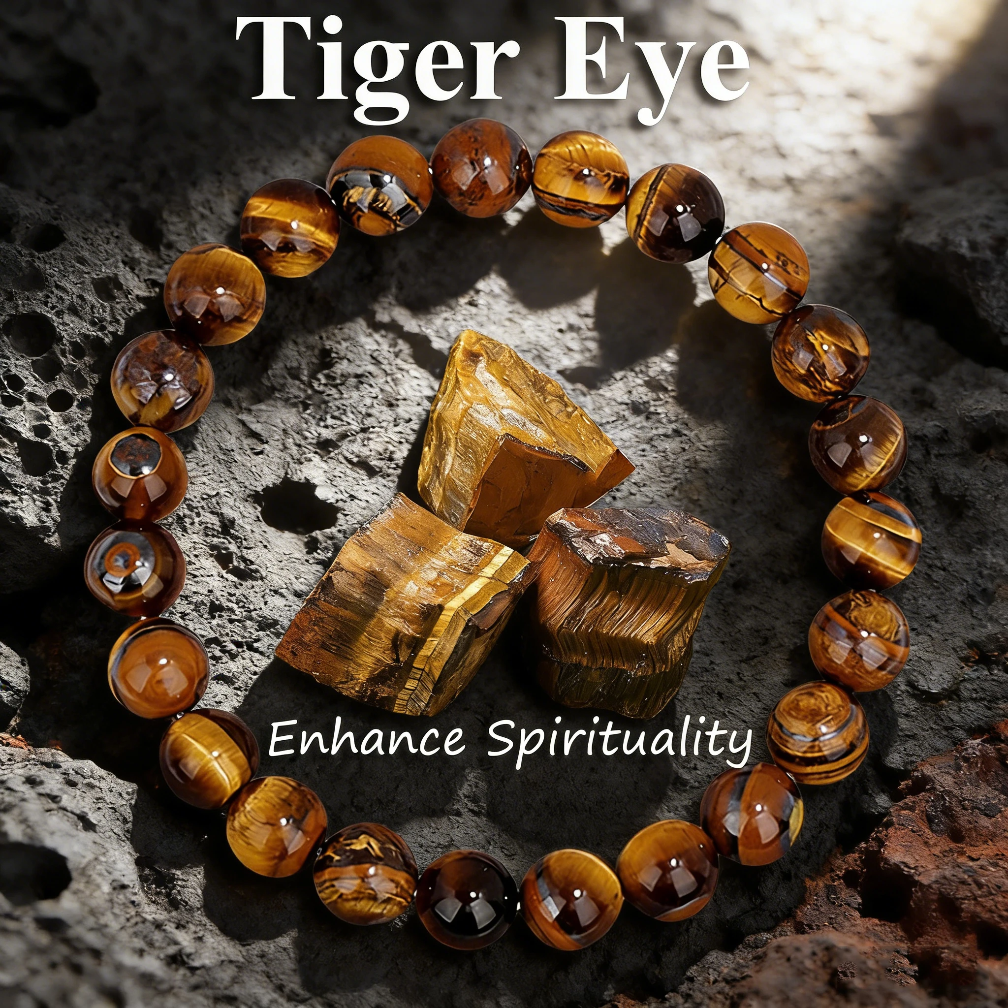 6 8 10mm Tiger Eye Beads Bracelet Natural Stone Vitality Reiki Bracelet Charm Protection Confidence Courage Premium Gift Jewelry