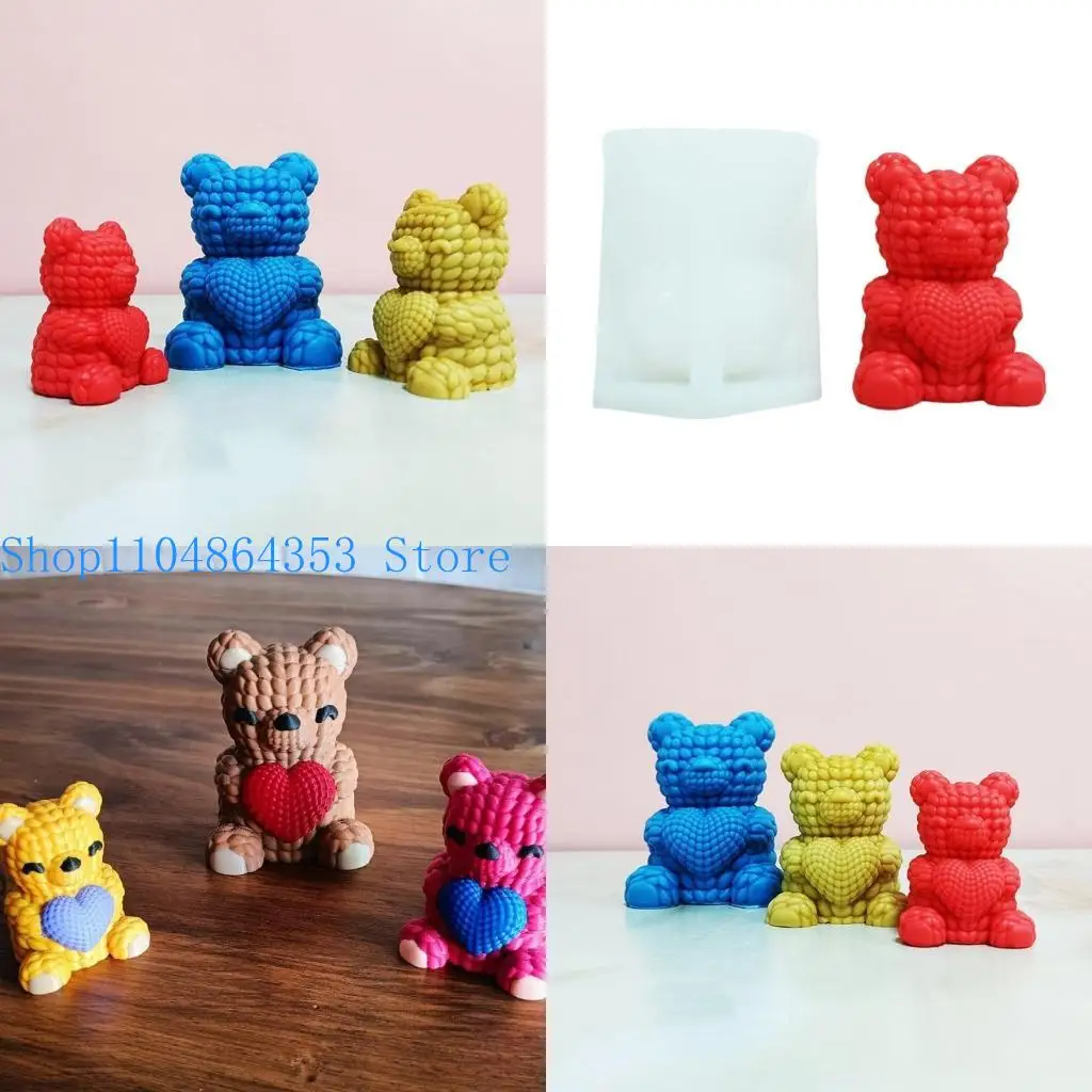 

652F уникальные подарки на день рождения, форма для медведя, термостойкая силиконовая форма для медведя для изготовления свечей