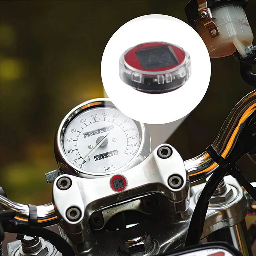1Pc NUOVO Mini Impermeabile Moto Bici Appiccicoso Decorazione Digitale Display Del Motociclo Orologio Orologio Accessori Per Interni Auto A Z9U8