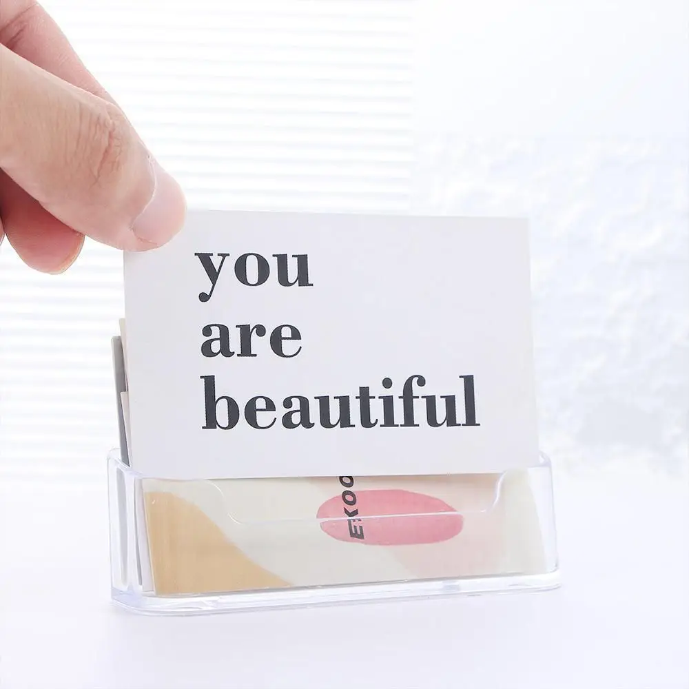 Desk Shelf Box Memo Clip Holder Display shelf Desktop Storage Box Card Display Stand Desk Business Holders Business Card Holder