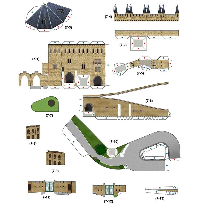 Germania Hohenzollern Castello 3D Modello di carta Casa Papercraft Arte fai da te Origami Edificio Adolescenti Giocattoli artigianali fatti a mano per adulti QD-173