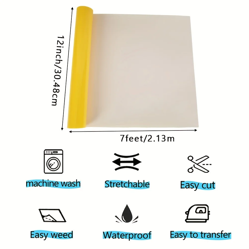 12"x7feet, 3D Puff Heat Transfer Vinyl Sheets For DIY Clothing T-Shirt Mask Jeans Backpack ,Heat Transfer Sticker view 3