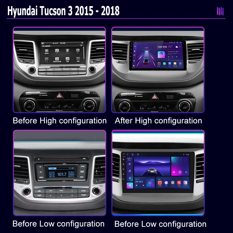 roadivox Android car radio for Hyundai Tucson 3 2015 2018 GPS Navigation video Multimedia Player tape recorder  carplay