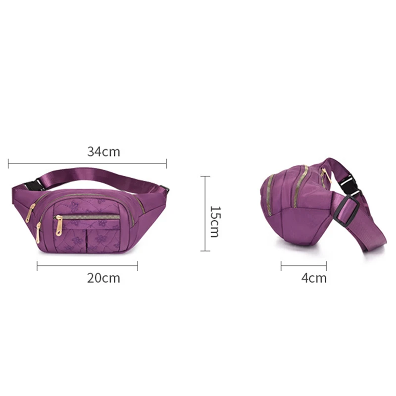 Women Plaid Waist Bag Female Oxford Waterproof Belt Bags Designer Crossbody Chest Bag Ladies Fashion Fanny Pack Banana Hip Purse