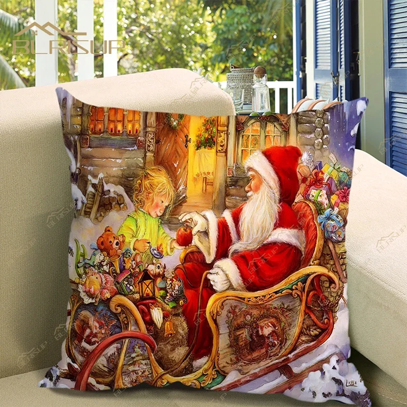 Christmas Cushion Cover Xmas Decorations For Home  Merry Christmas Ornament Pillowcase Natal Navidad New Year 2024 Gifts