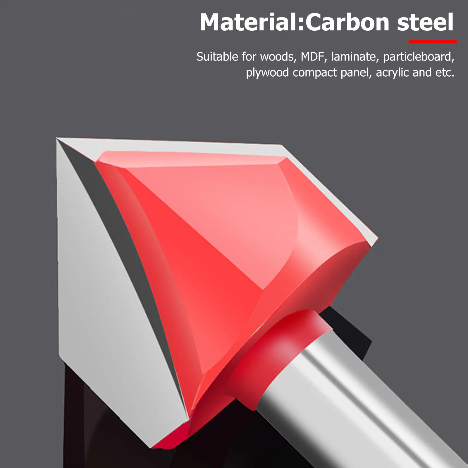 

Carbon Steel V Groove Router Bit 90 Degree Woodworking Trimming Cutter Cnc Milling Cutter for Mdf Plywood Acrylic