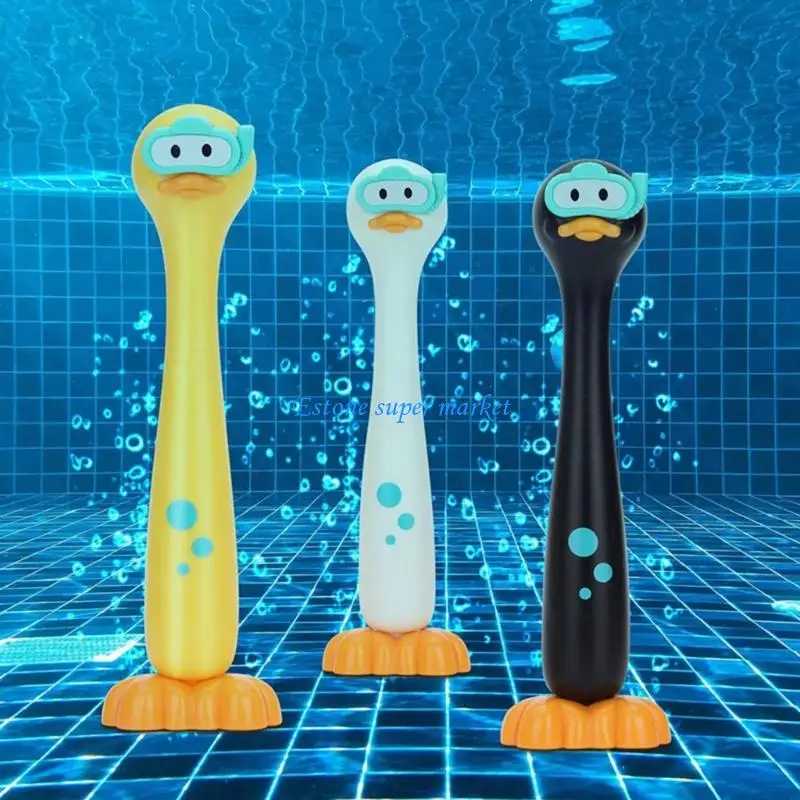 090B 3PCS Cartoon Duck Dive Rings Toy Toy Ricking Pool Toy for Underwater Breath Holding Training and Swimming Skill Development
