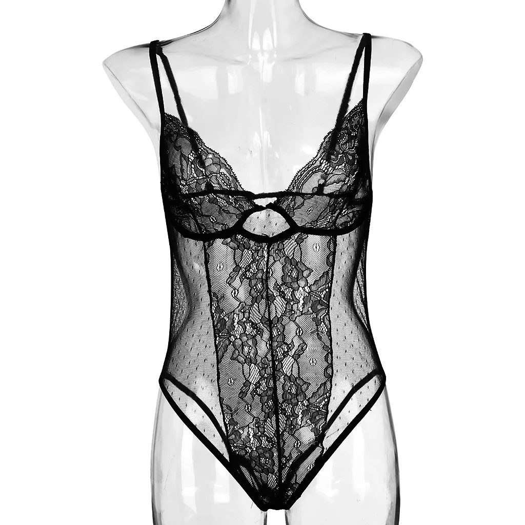 

New 2024 Perspective Black Skinny Fringe Jumpsuit Romper Women Summer Party Bodysuits Coveralls Sexy Backless Lace Bodysuit