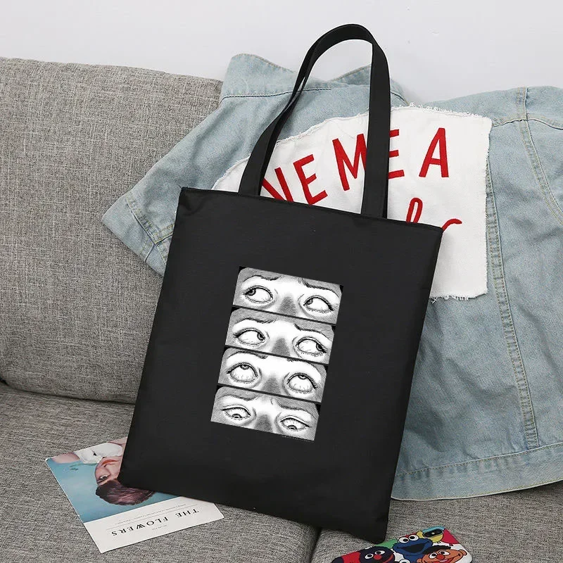 Folding Shopping Shoper Shopper Cloth Custom Print Shopping Bag Junji Ito Tote Bag Canvas Burlap Designer Handbags Shiping Bags