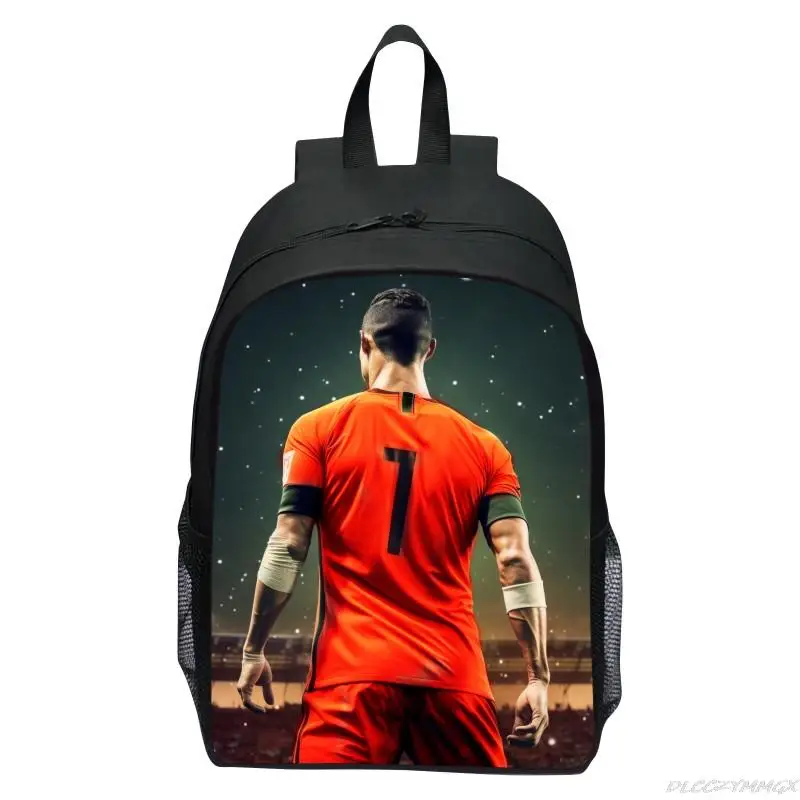 CR7 Cristiano Ronaldo Backpacks Boys Girls Bookbag Students School Bags Cartoon Kids Rucksack Lunch Bag Pen Bag Three-Piece Set