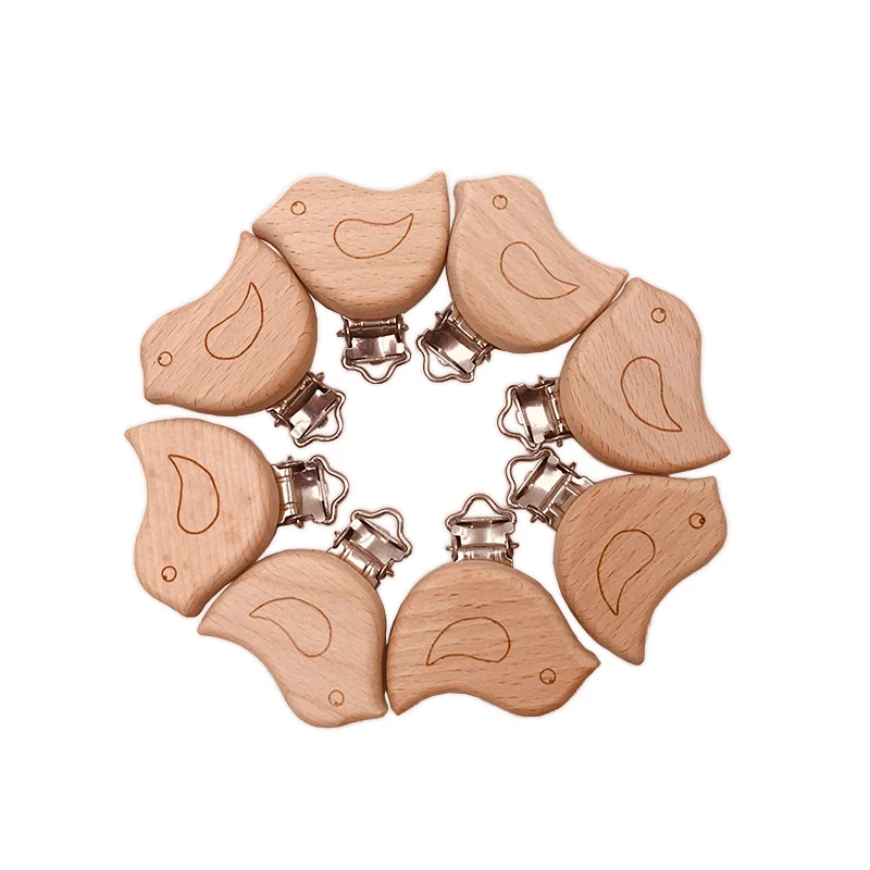 ABCPICK 20pc Beech Wooden Aniaml Pacifier Clip Holder For Making Baby Toys Gift DIY Bracelet Jewelry Making Handmade Accessories