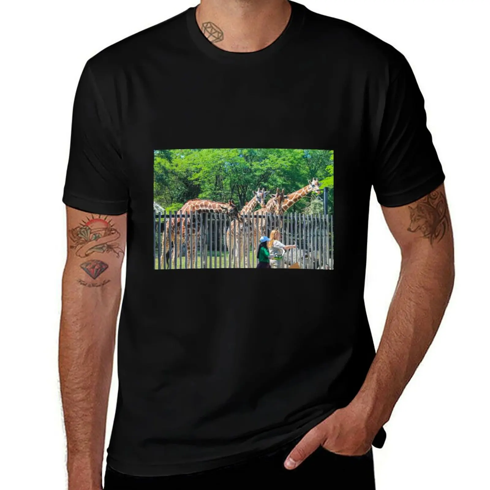

Brookfield Zoo Giraffes 03 T-Shirt anime t shirts summer 2025 vintage clothes Men's t shirts