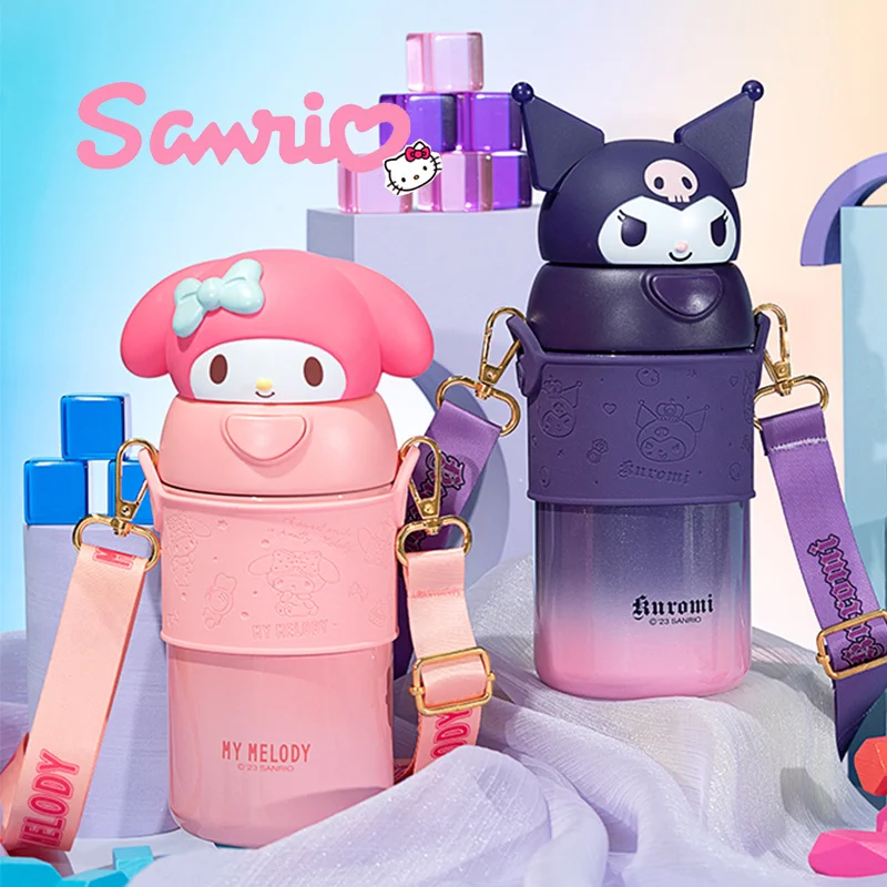 

Sanrio аниме термос Kuromi Melody Cinnamoroll почтовая чашка для воды вместительная бутылка из нержавеющей стали кофе детский подарок на день рождения