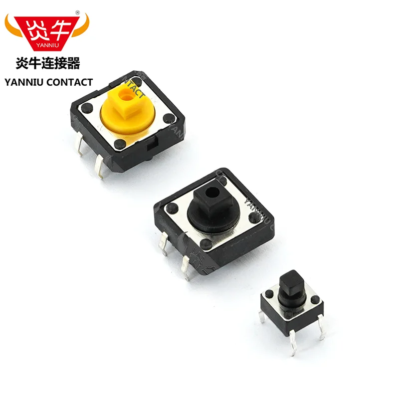 50Pcs 12*12 12X12 6X6  6*6 7.3 H 4P 4PIN SWITCH  B3F 4055 TACTILE TACT PUSH BUTTON MICRO SWITCH RESET SWITCHES YANNIU