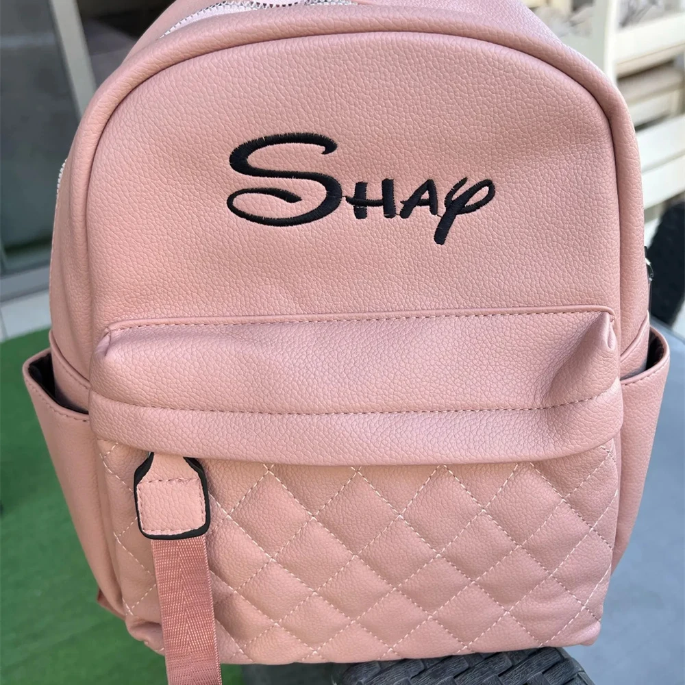 Neue personal isierte Name Pu Tasche Frauen Geburtstags geschenk Reise rucksack benutzer definierte jeden Namen Mode Mädchen Outdoor Soft Bags