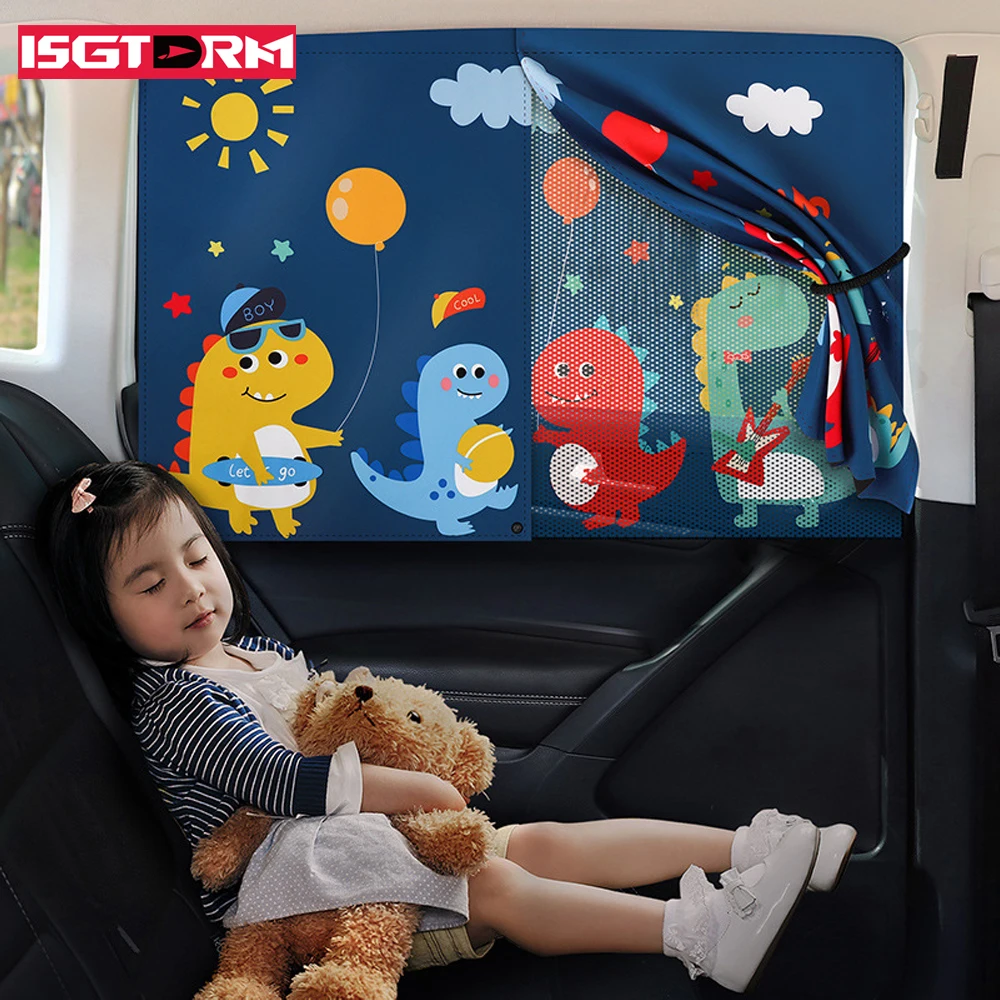 Car Curtain Cute Spaceman Magnet Side Window Sunshades Windshield Sunshade Rear Side Auto Window Sunshade Cover For Children