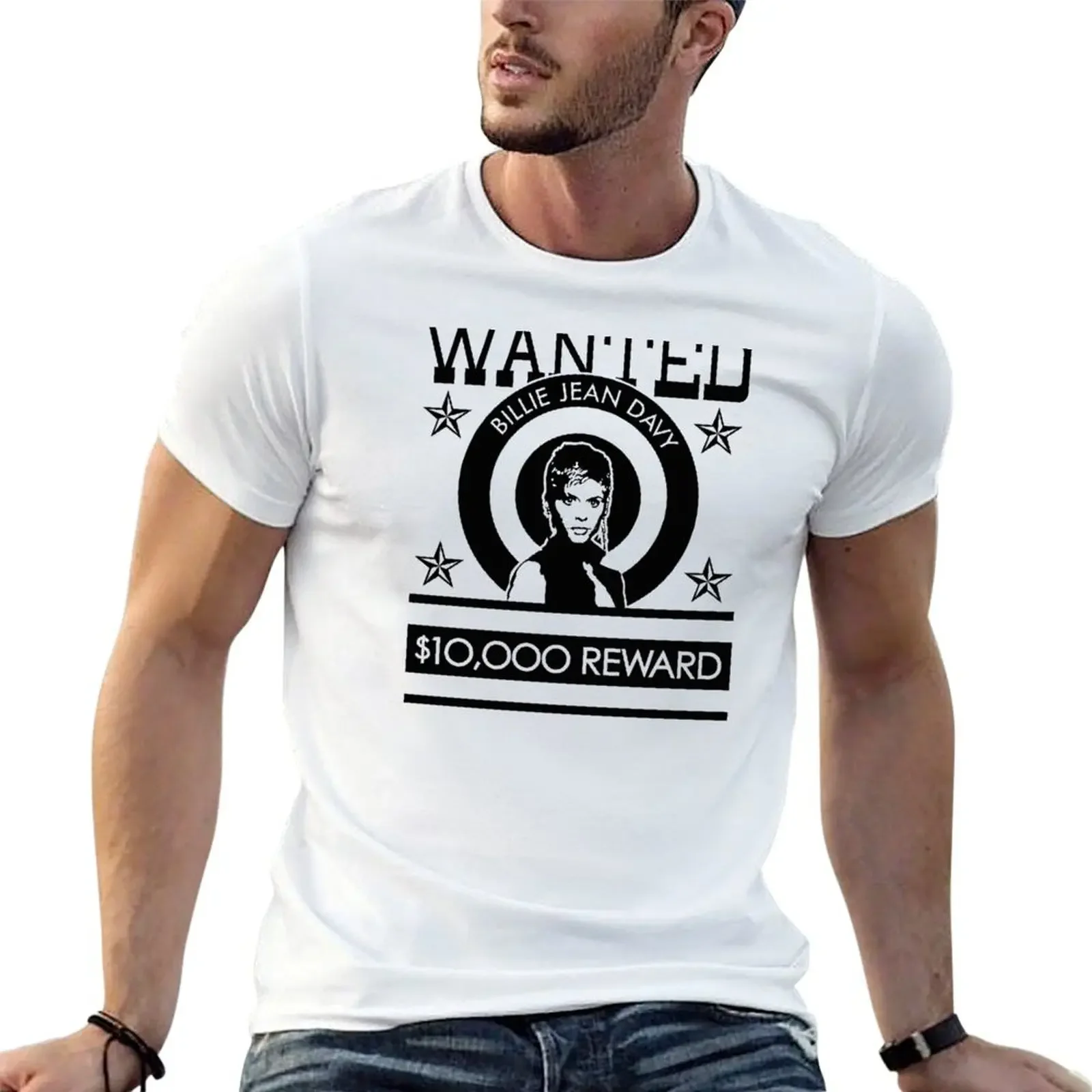 

WANTED - Billie Jean Davy T-Shirt shirts graphic tee hippie clothes mens graphic t-shirts anime