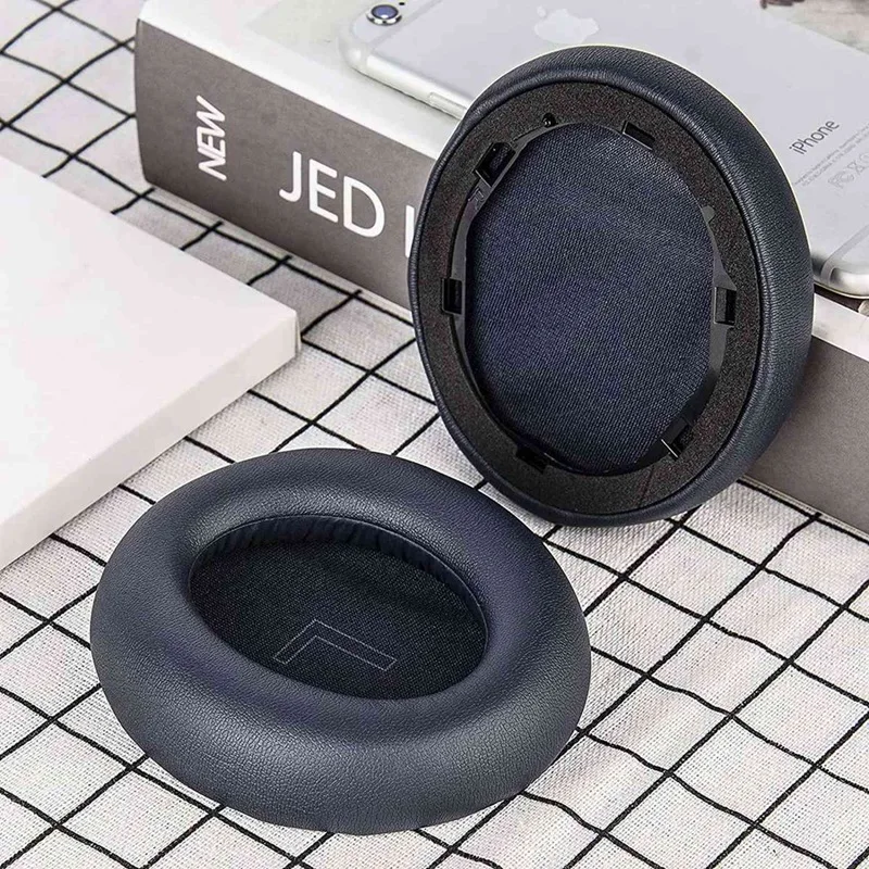 New 2X Replacement Ear Pads For Anker Soundcore Life Q30/Q35 Protein Leather Headphones Earpads(Blue)