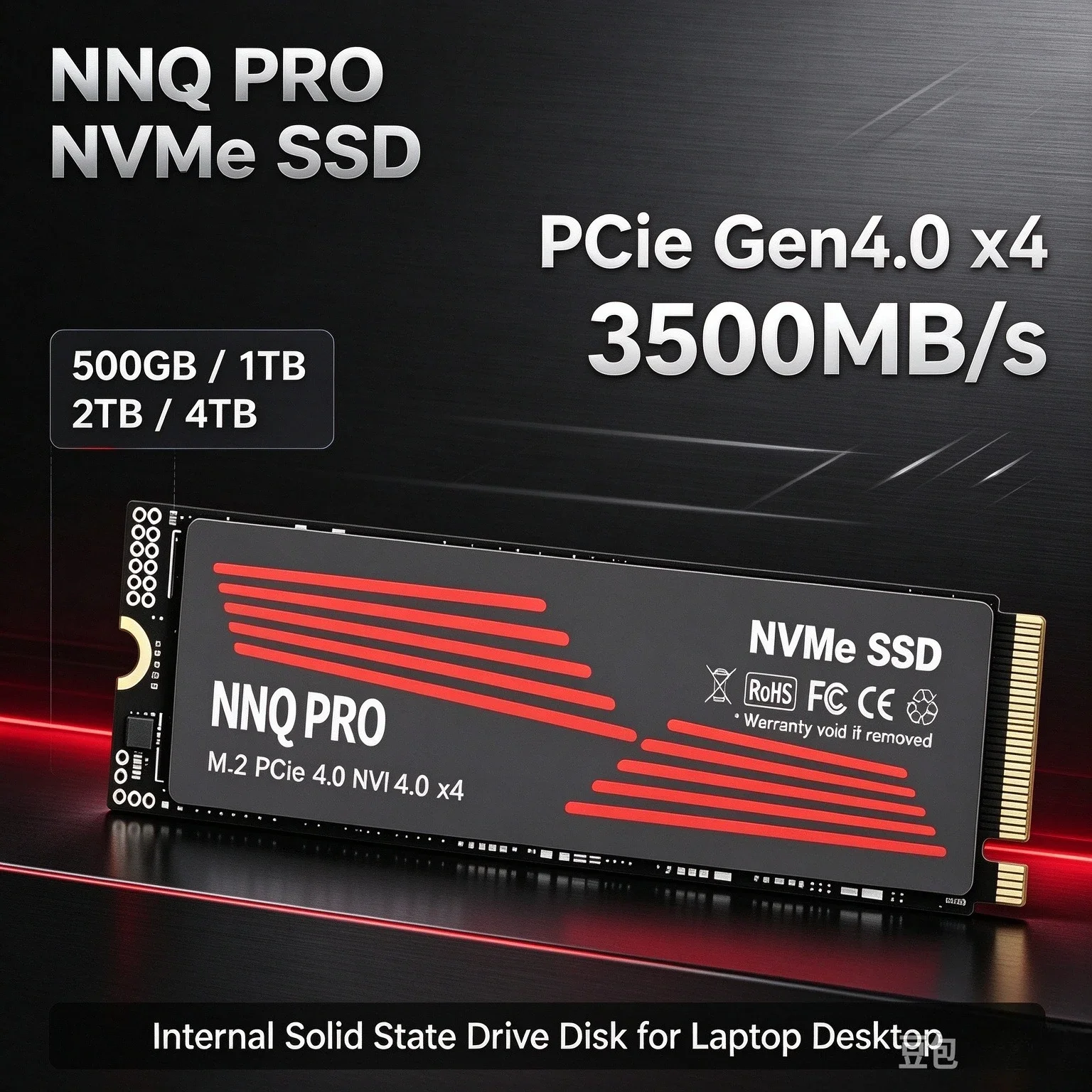 NNQ PRO SSD NVMe 3500MB/s M.2 2280 PCie Gen4.0x4 500GB 1TB 2TB 4TB SSD Internal Solid State Drives Disk for Laptop Desktop