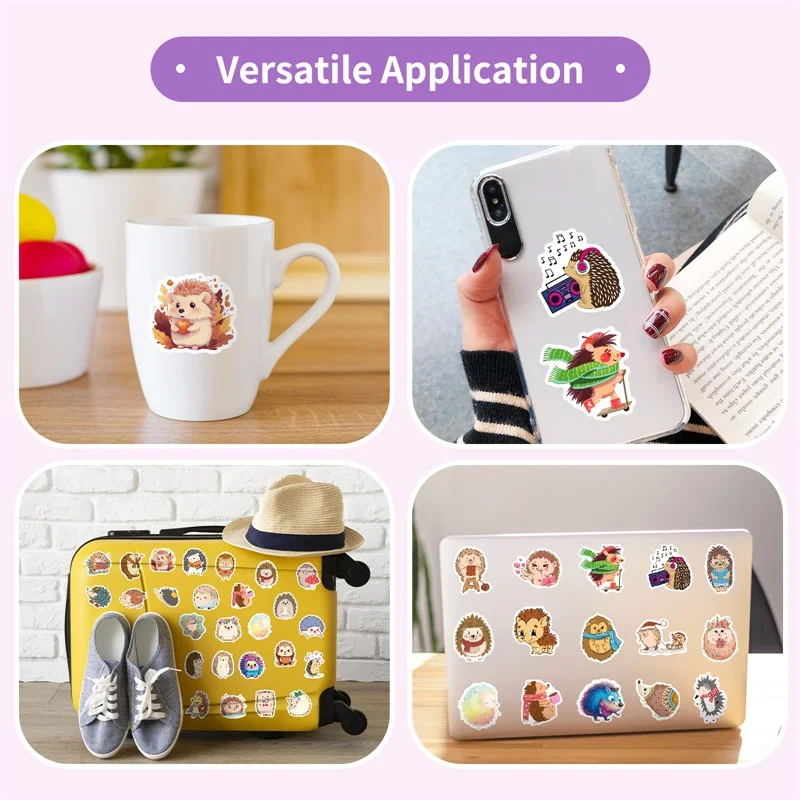 10/30/50 قطعة الكرتون القنفذ البلاستيكية لزجة ملصق الجمالية DIY بها بنفسك الديكور سكرابوكينغ لوازم المحاسبة اليدوية للأطفال #5