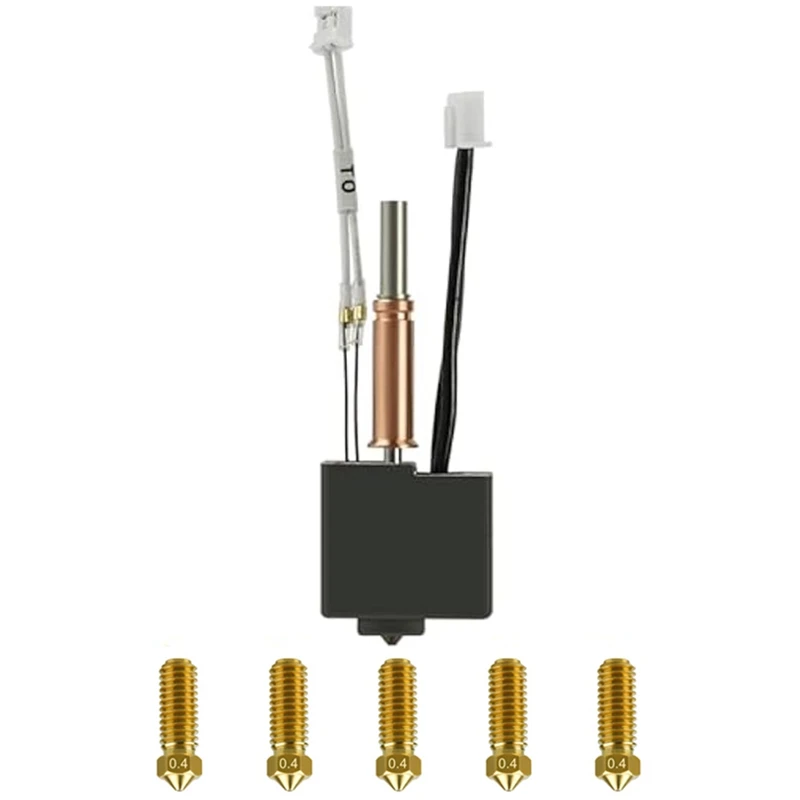 

Hotend Heating Block Kit For Anycubic Kobra 3,3D Printer Hot End Print Head With 5PCS 0.4Mm Brass Nozzle Kit-AC47