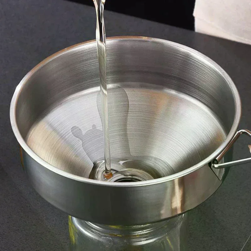 Metal Funnel For Canning Kitchen Tools Kitchen Accessories Wide Mouth Funnels Bar Wine Beer Oil Flask Funnel