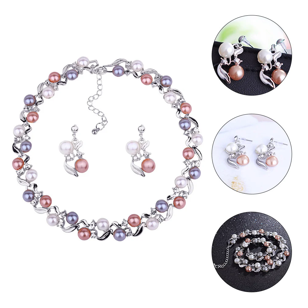 

1Set Distinctive Neck Chain Charming Neck Ring Premium Material High Smoothness Practical Jewelry Set Beautiful Ear Drops