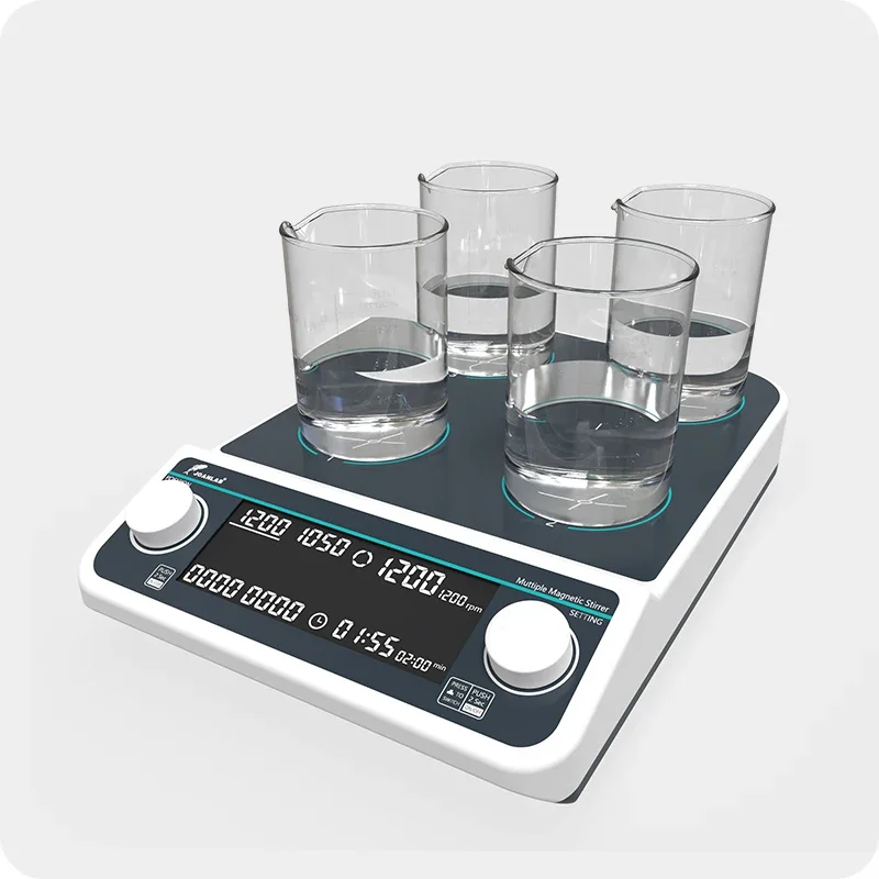 Multiple Magnetic Stirrer Hot Plate Digital Display Laboratory Stirrer Magnetic Mixer Heating Four-station Six-Position