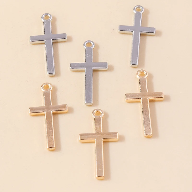 20 Stück 12x26mm Niedliche 2-Farbige Legierungs-Kreuzanhänger für Schmuckherstellung, Ohrringe, Halsketten, Armbänder, DIY-Handwerk, Zubehör – Detail 5