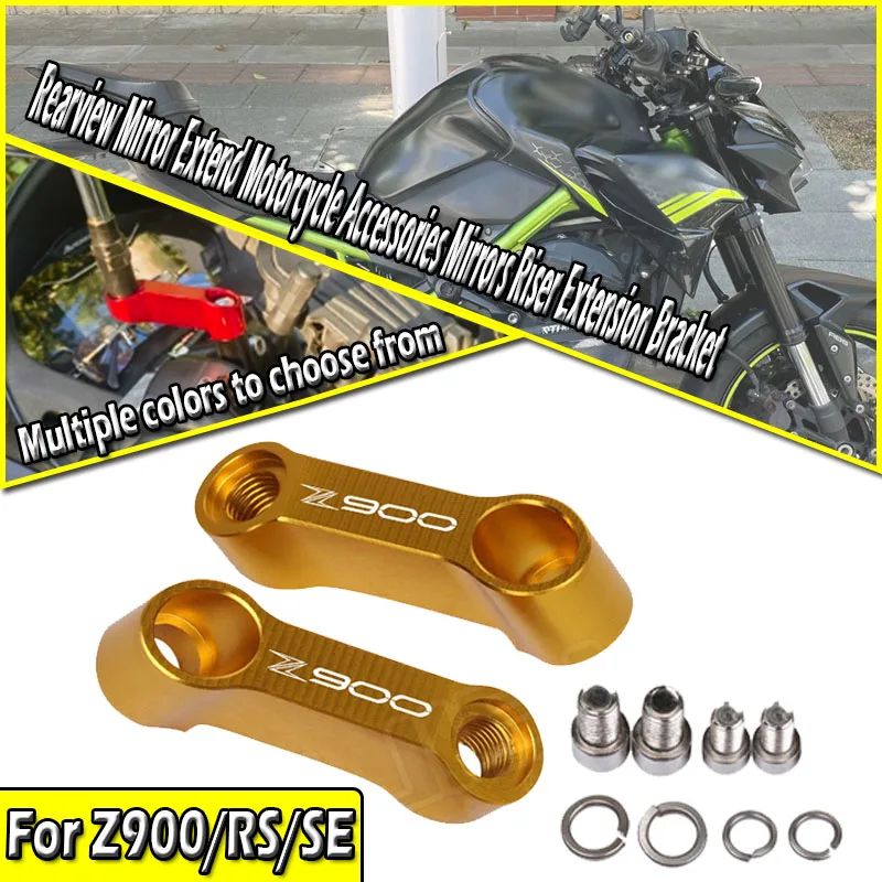10mm 8mm Rearview Mirror Extend Motorcycle Accessories Mirrors Riser Extension Bracket For Z900 Z 900 RS SE 2017-2025