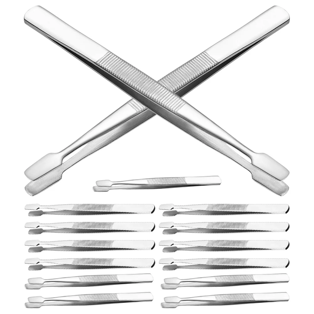 Pincettes à fausses en acier inoxydable, 15 pièces, outils artisanaux pour photos, collecteur de timbres, Extensions de cils, cadeaux