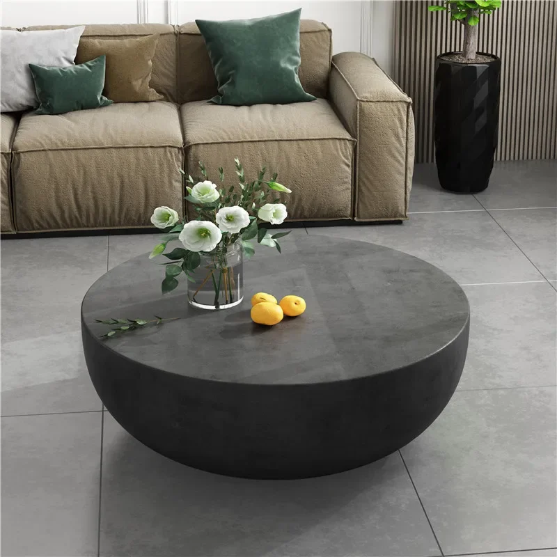 Nordic Light luxury bowl type cement coffee table designer's modern creative small family round industrial style table