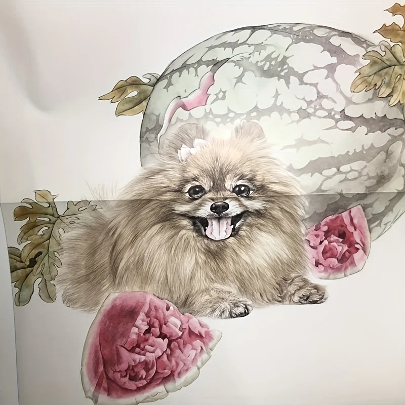 6-Step Gongbi Pet Dog Painting: Original Size Tutorial with Realistic Eye Reflections