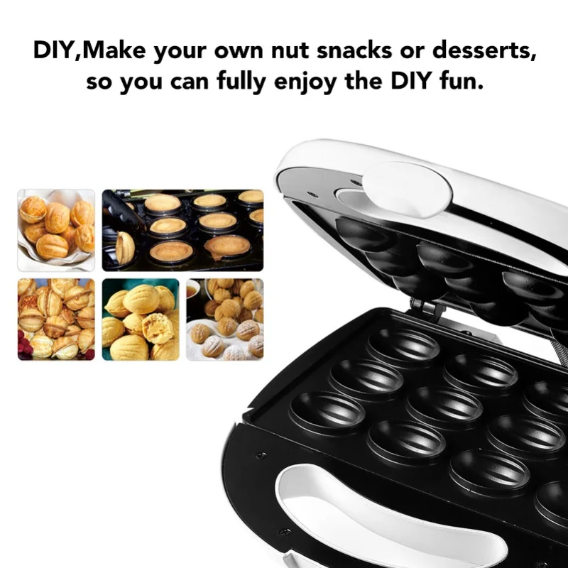 Nut Waffle Bread Maker ABS Even Heating Easy To Clean Multifunctional Walnut Cake Machine Breakfast Machine 110V/220V
