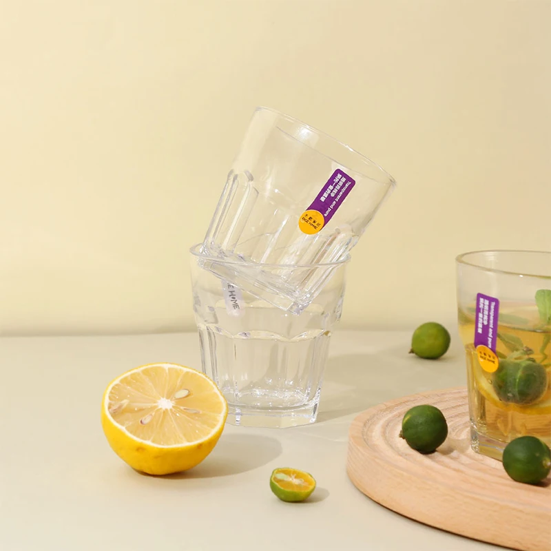 

Pige Home 248ml*4pcs Ailai Glass Water Cup Set Transparent and Stackable