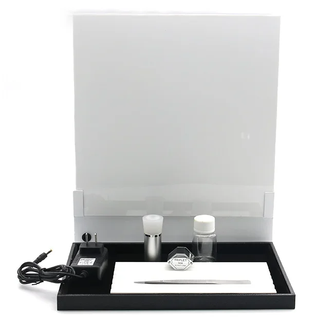 

110-240V LED White Surface Light Source Desktop Gemstone Diamond Color Grading Lamp with All Accessories