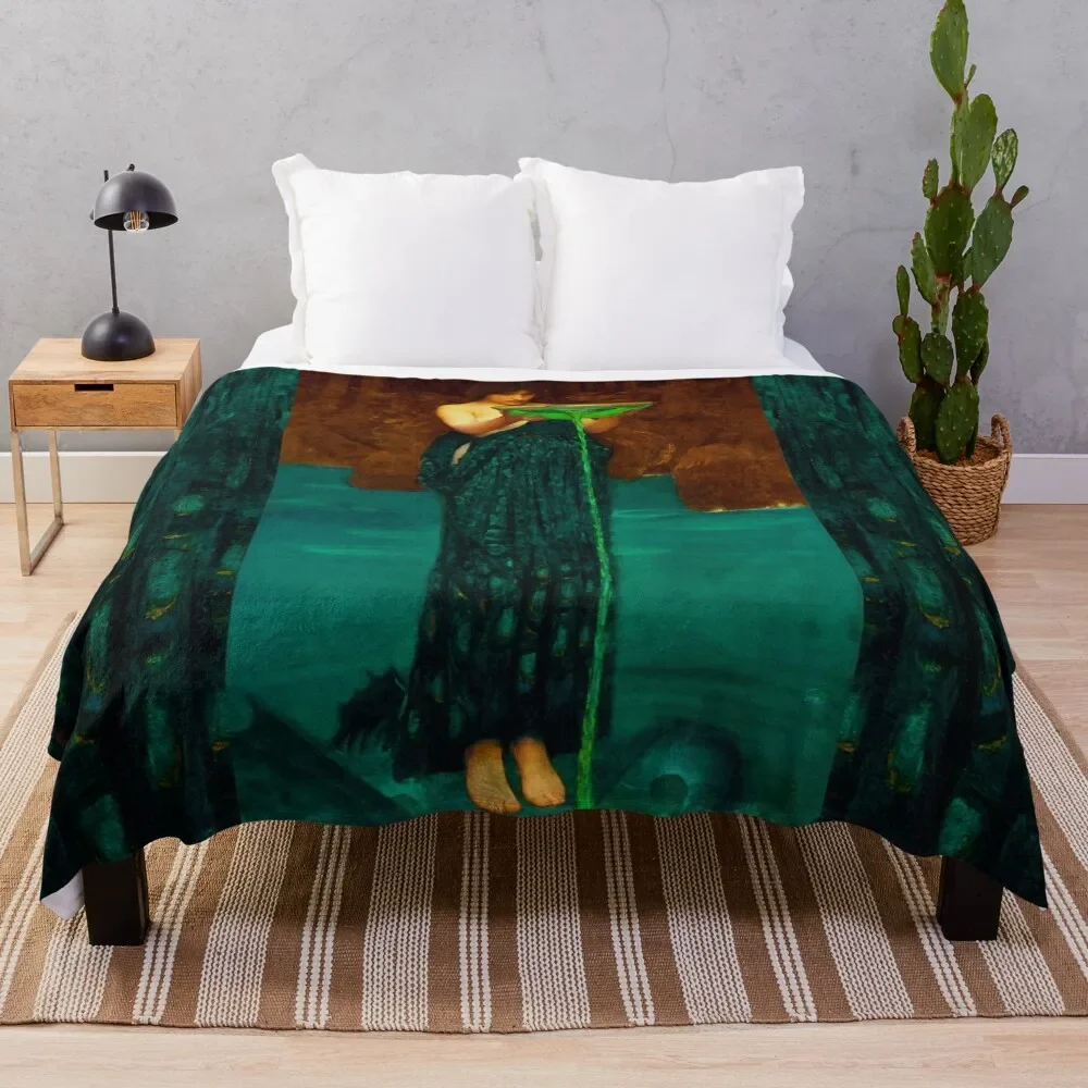 

John William Waterhouse Circe Invidiosa Throw Blanket Machine Washable Soft Warm Blanket