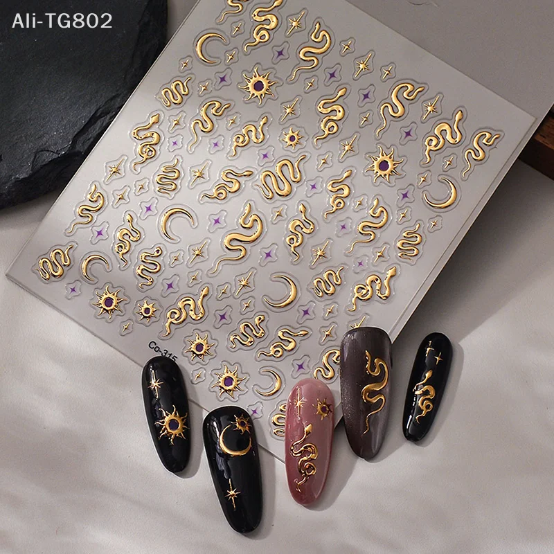 Zodiac Snake Year Nail Art Sticker Nail Decal Self-Adhesive 