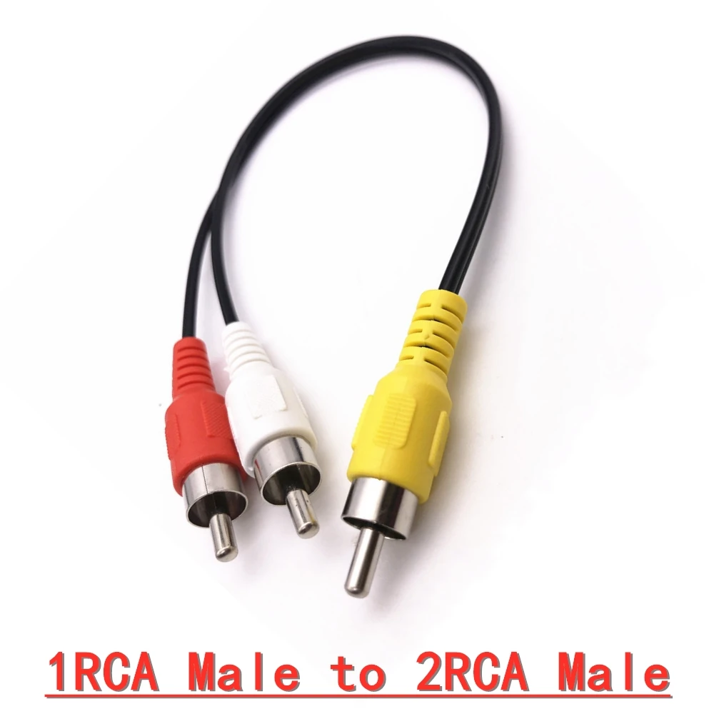 1RCA do 2RCA z męskiego na męskie do żeński do żeńskiego z męskiego na męskie kabel splittera rozdzielacz Audio dystrybutora złoty kabel głośników