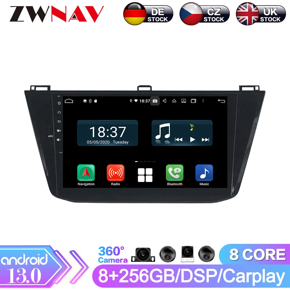 IPS Android13 Car Multimedia Player For Volkswagen Tiguan 2016  Auto Radio GPS Navigation Stereo Head Unit DSP No DVD Player