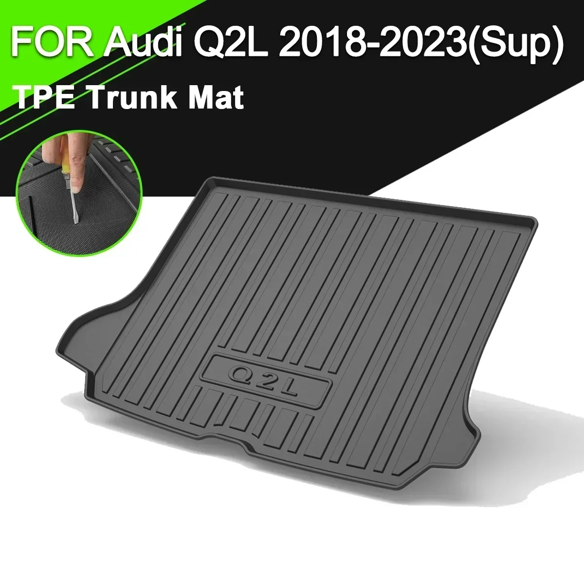 

Car Rear Trunk Cover Mat TPE Waterproof Non-Slip Rubber Cargo Liner Accessories For Audi Q2L 2018-2023 Sup