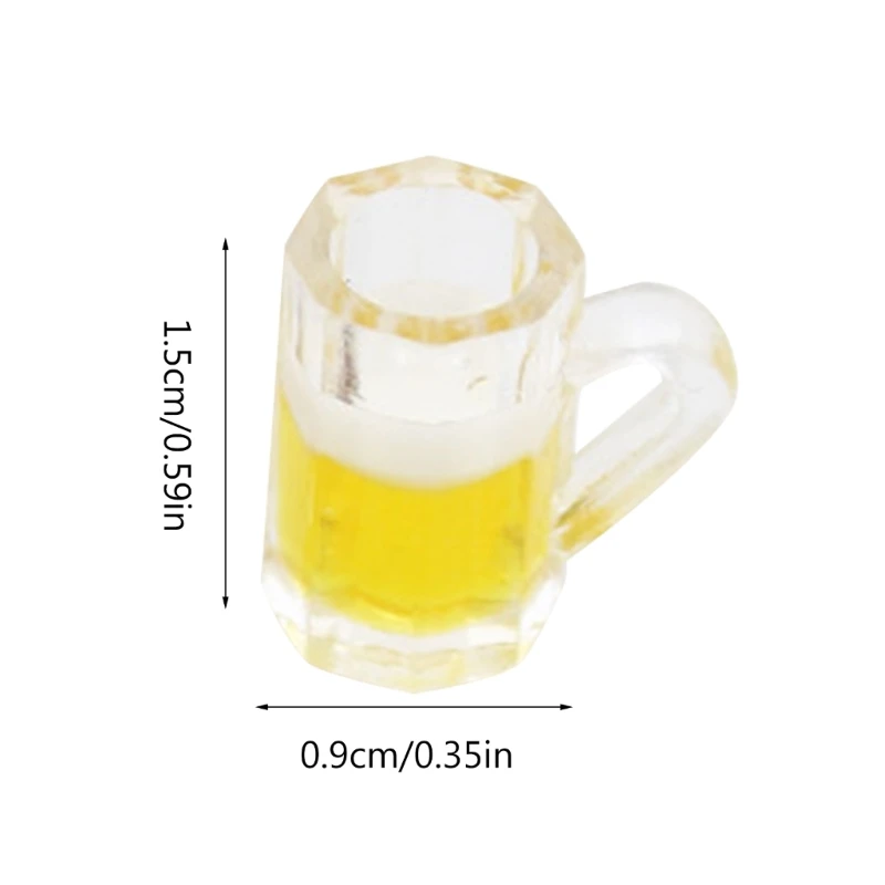 10 Pieces Miniature Beer Glass Resin Small Cups Dollhouses Decoration Supplies