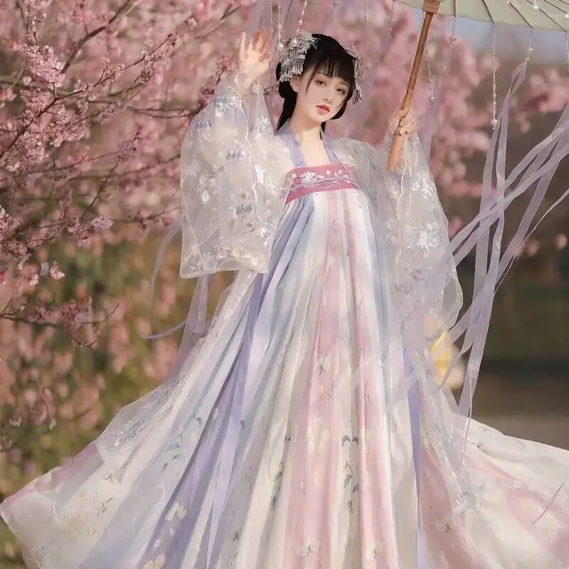 

Женское традиционное китайское платье Hanfu, сказочный костюм для косплея, танцевальное платье ранней династии ханьфу, размеры XL