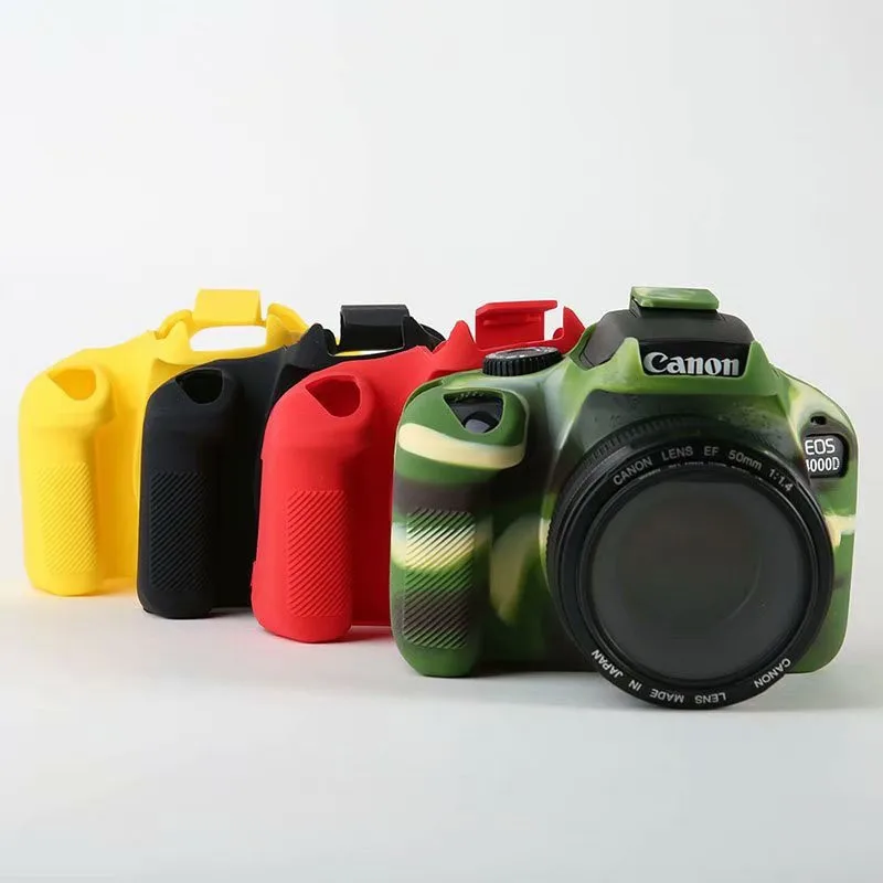 Soft Silicon Sleeve Armor Skin Case Body Cover Protector for Canon EOS 3000D, EOS 4000D DSLR Camera Shell Protective Video Bag