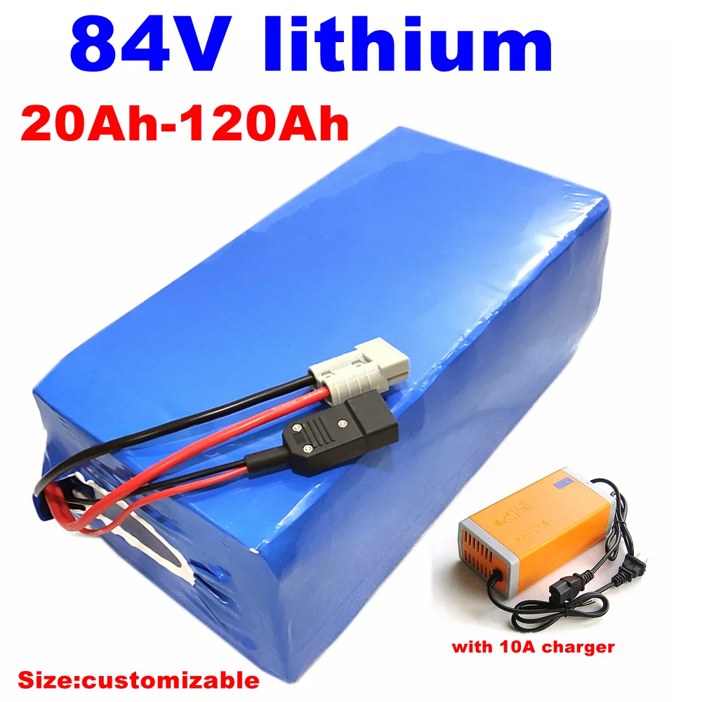 84v 50Ah 30Ah 100Ah 60Ah 80Ah lithium ion battery for 4000W 5000w inverter motorcycle golf cart + 10A charger