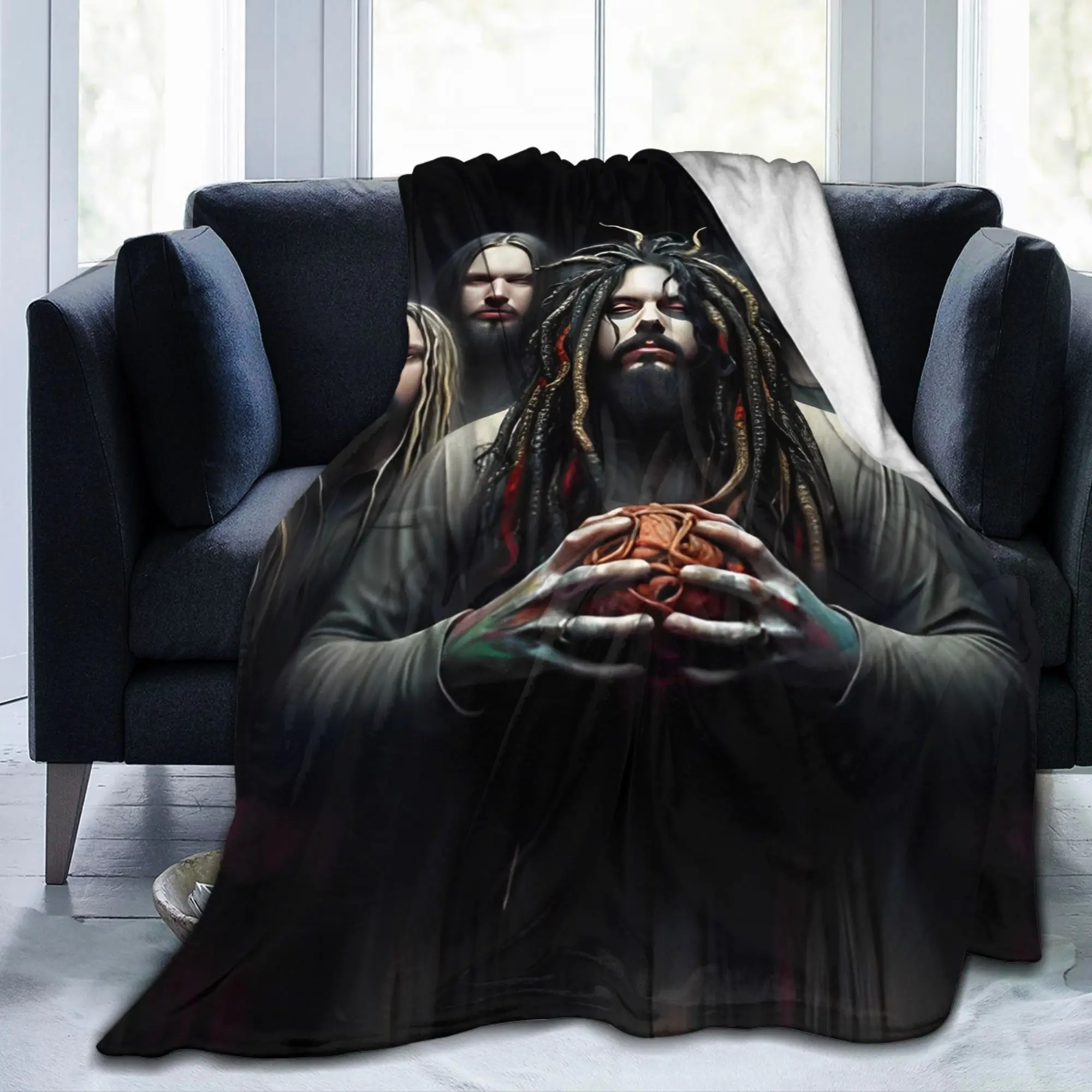 Korns Band Flannel Throw Blanket Nu Metal Band Neidermeyers Blanket for Bedding Bedroom Lightweight Thin Bedding Throws