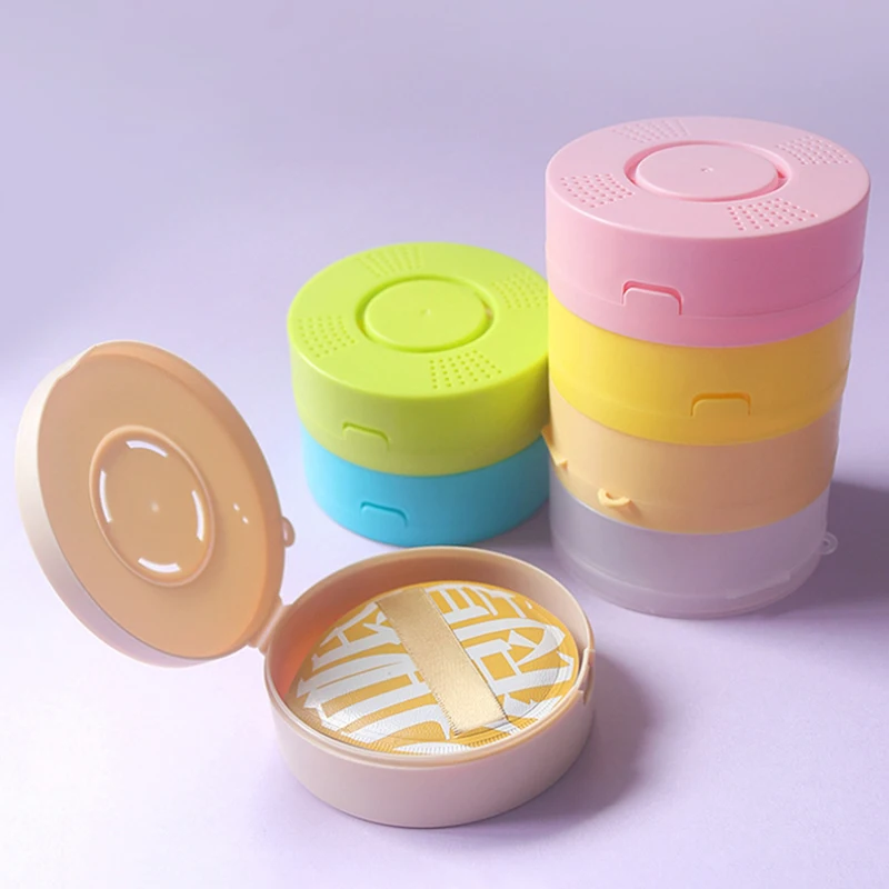 Plastic Makeup Puff Case Cosmetic Sponge Air Cushion Powder Puff Containers Dustproof &Breathable Cotton Pad Storage Packing Box