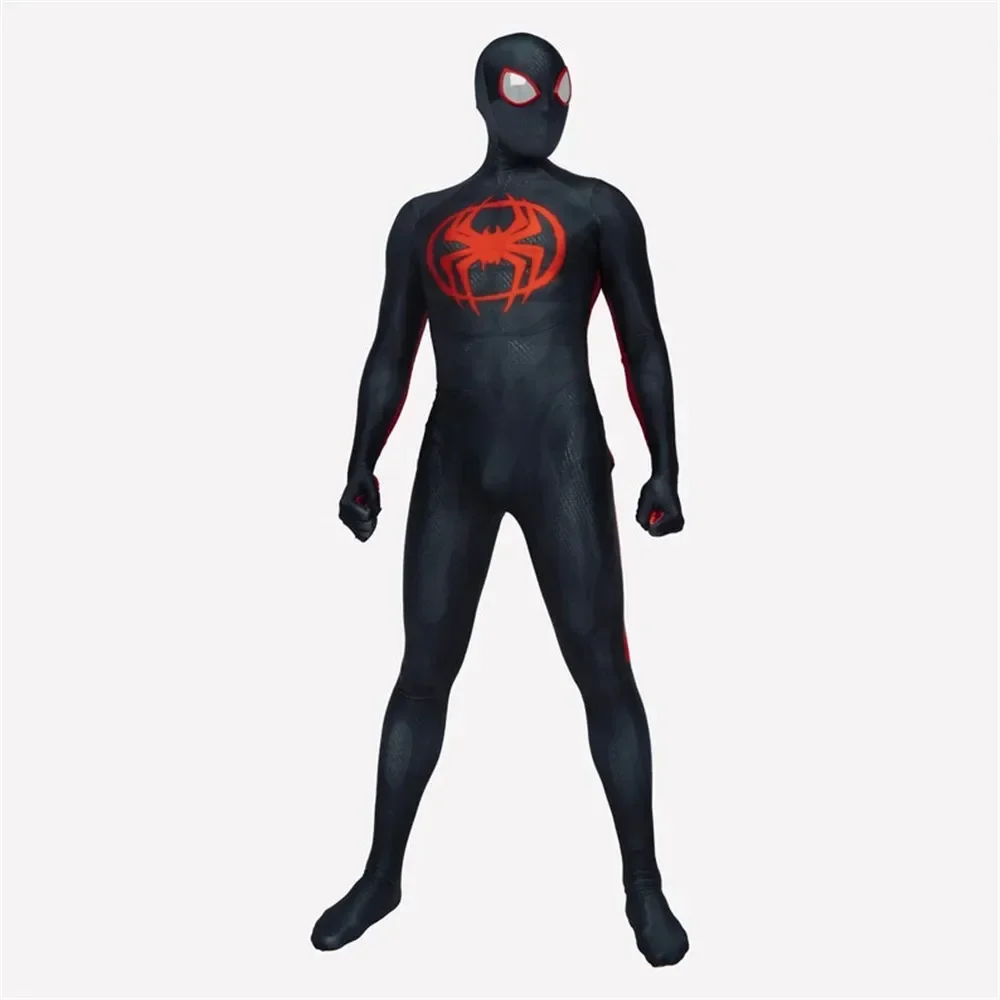 Superhero SpiderMan Into The Spider-Verse Cosplay Costume Gwen Miles Spider Man Suit Bodysuit Lovers Adult Couple Party Dress Up