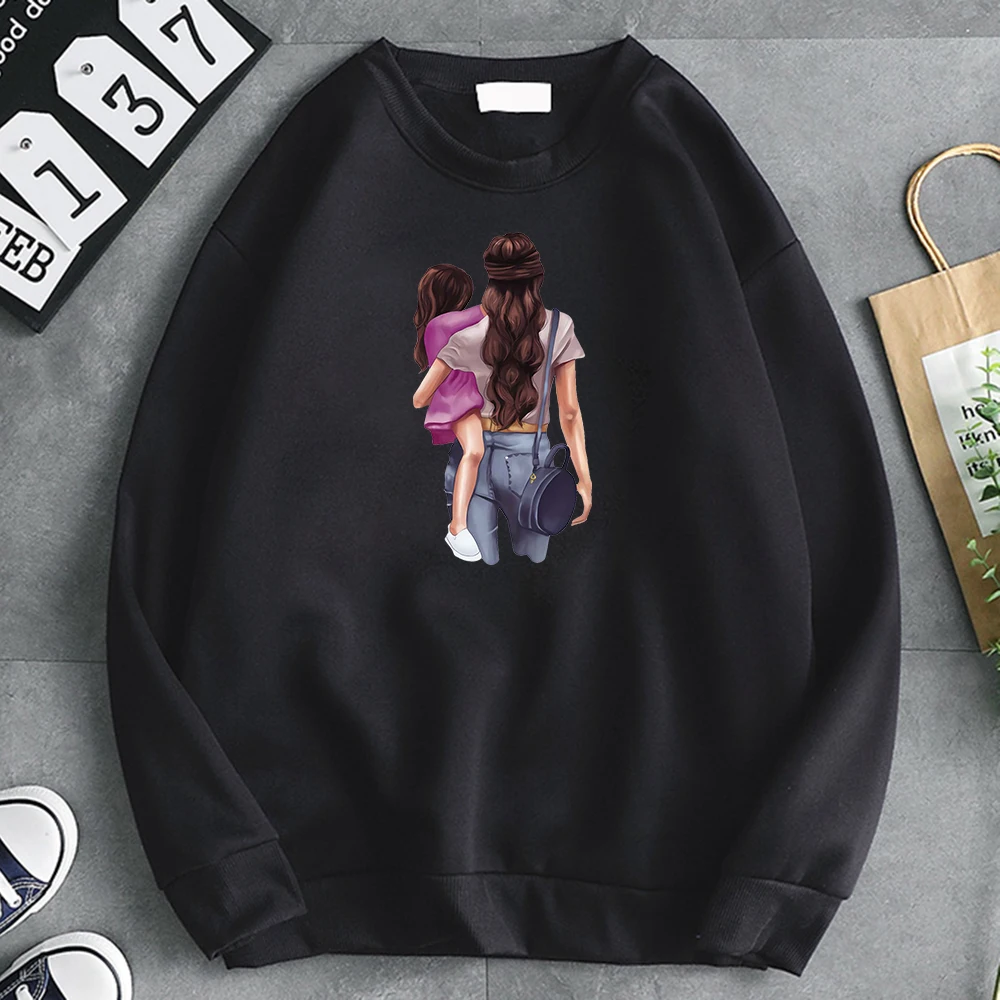 Hoody Slim Mother With Her Daughter Man Hoodies Harajuku Pop Men'S Sweatshirts Oversize Sweatshirts Hip Hop Clothing For Men