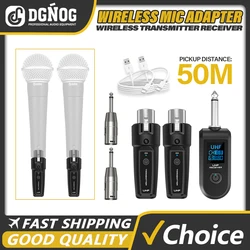 UHF XLR Adapter System Wireless Microphone Transmitter Receiver System for Dynamic Microphones Guitar Audio Mixer PA System